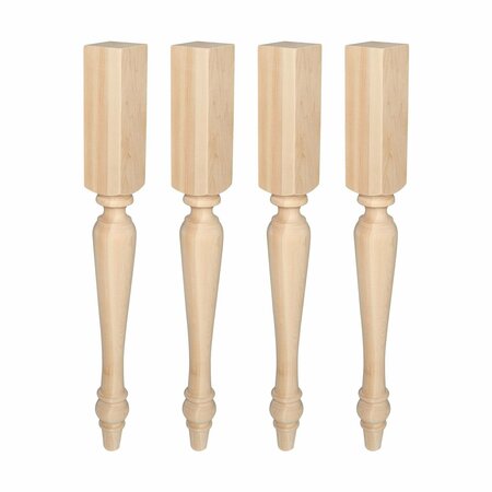 OUTWATER Architectural Products by 35-1/4in H x 3-1/2in Square Solid Maple Wood Island Leg, 4PK 5APD11909